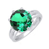 3 Carat Emerald Sterling Silver Solitaire Ring