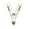 3 In 1 Layered Necklace With Paua Pendant - White