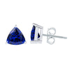 3.00Ct Blue Sapphire Sterling Silver Women Stud Earrings