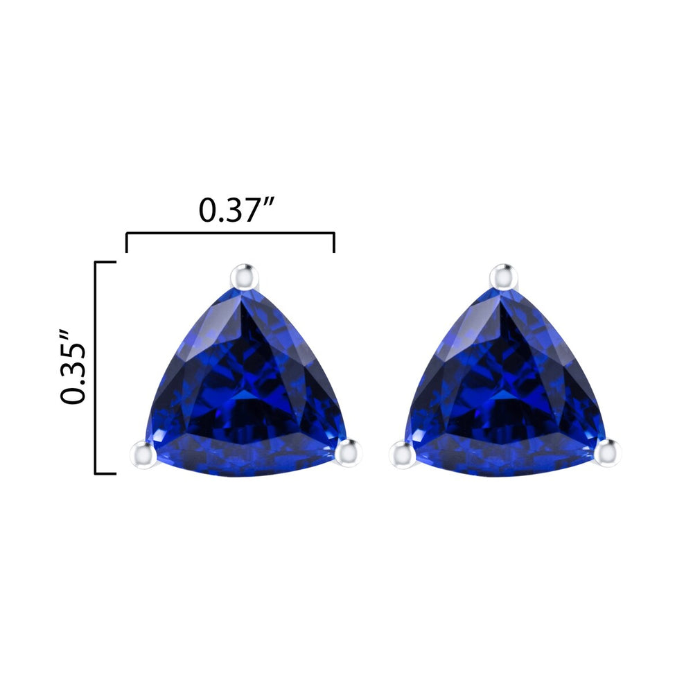 3.00Ct Blue Sapphire Sterling Silver Women Stud Earrings