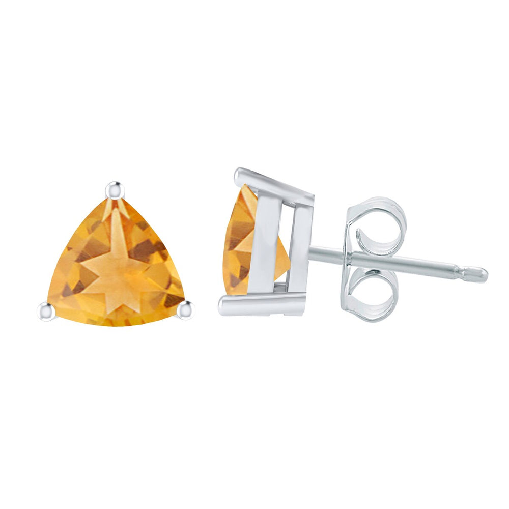 3.15Ct Natural Citrine Stud Earrings in Sterling Silver