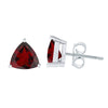 4.00 Carat Sterling Silver in Natural Garnet Stud Earrings