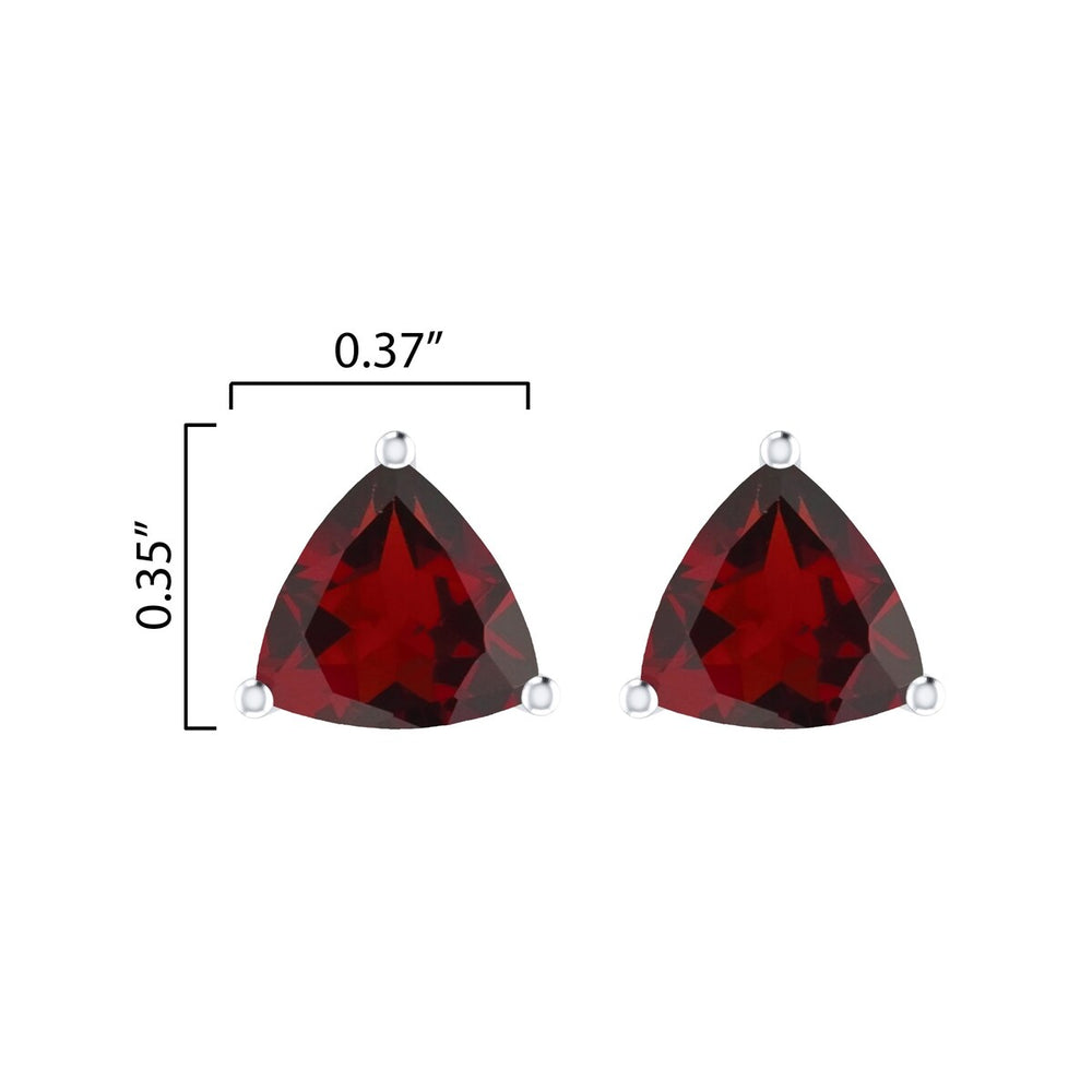 4.00 Carat Sterling Silver in Natural Garnet Stud Earrings