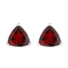 4.00 Carat Sterling Silver in Natural Garnet Stud Earrings