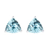 4.00Ct Natural Sky Blue Topaz Sterling Silver Trillion Stud Earrings