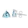 4.00Ct Natural Sky Blue Topaz Sterling Silver Trillion Stud Earrings