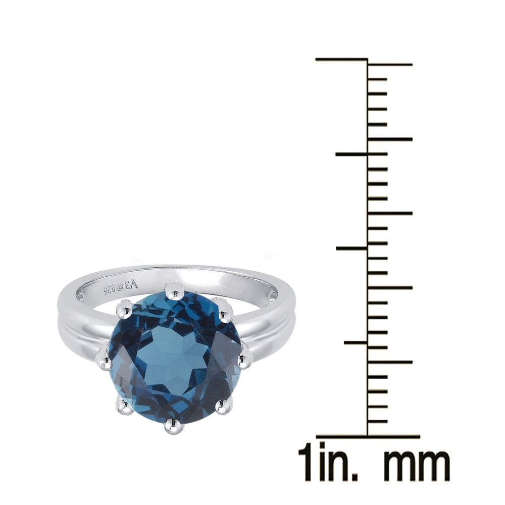 4.25CT Natural London Blue Topaz Sterling Silver Solitaire Ring