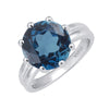 4.25CT Natural London Blue Topaz Sterling Silver Solitaire Ring