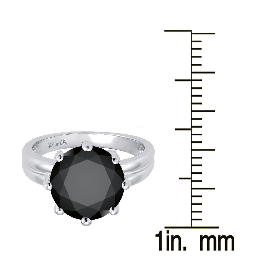 4.75CT Natural Black Diamond Solitaire Ring