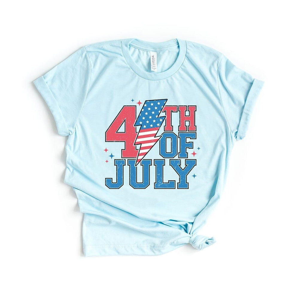 4th of July Lightning Bolt Short Sleeve Crewnneck Tee