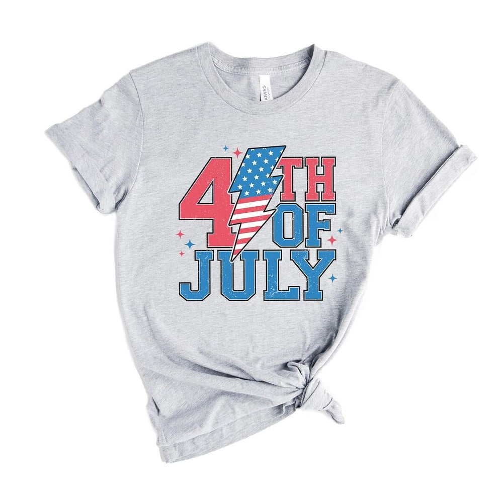 4th of July Lightning Bolt Short Sleeve Crewnneck Tee