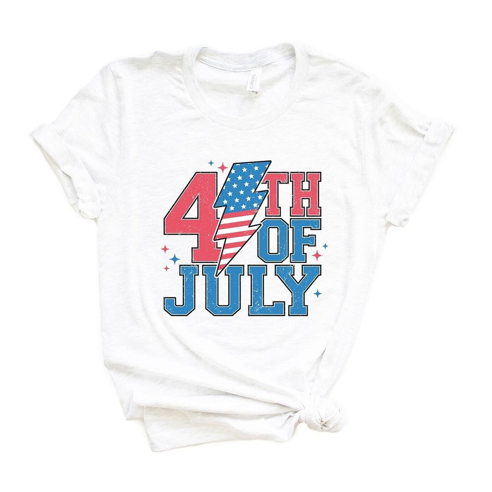 4th of July Lightning Bolt Short Sleeve Crewnneck Tee