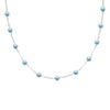 7.00CTTW Aquamarine Station Necklace 16" Chain and 2" Extention in Sterling Silver