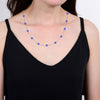 7.00Ct Tanzanite Station Necklace in Sterling Silver 16" Chain and 2" Extention