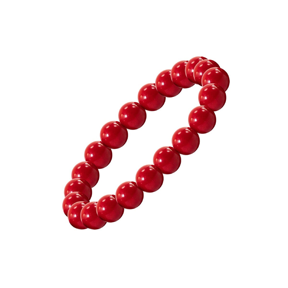 8MM Coral Beaded Stretch Bracelet