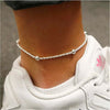 925 Sterling Silver 1.5MM Diamond Cut Rope Bead Anklet 9" or 10"