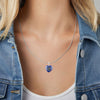 925 Sterling Silver 18.15Ct Natural Lapis Lazuli Heart Pendant for Women Gifts