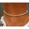 925 Sterling Silver 2MM Diamond Cut Bismark Chain Anklet 9" or 10"