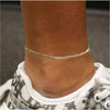 925 Sterling Silver 2MM Diamond Cut Figaro Chain Anklet 9" or 10"