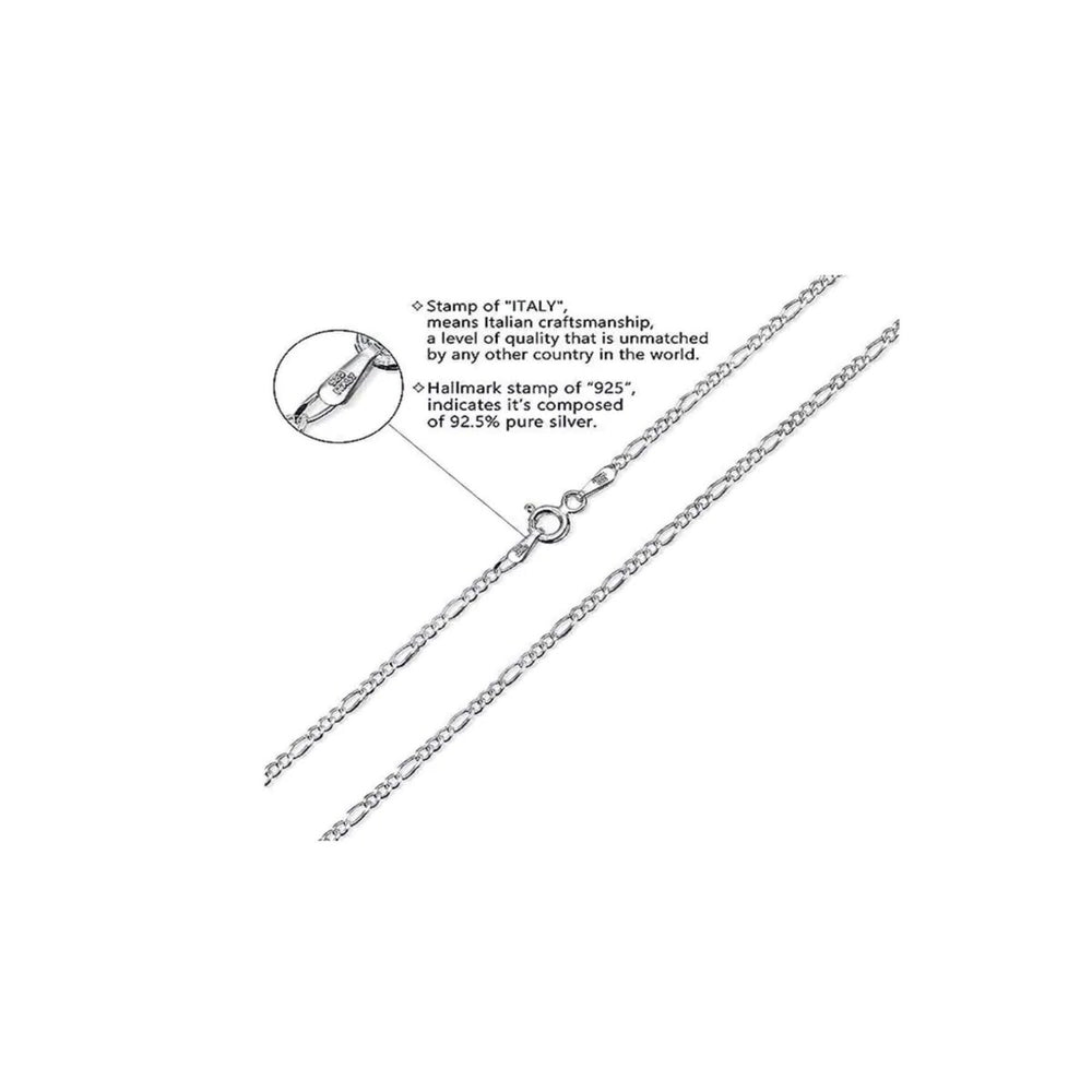 925 Sterling Silver 2MM Diamond Cut Figaro Chain Anklet 9" or 10"