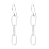 925 Sterling Silver 3 Row Paperclip Link Chain Dangle Drop Earrings