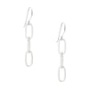 925 Sterling Silver 3 Row Paperclip Link Chain Dangle Drop Earrings