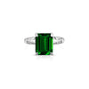 925 Sterling Silver 4.00 CTTW Emerald Cut Emerald Ring Band Sizes 5-9 - Green