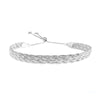 925 Sterling Silver Adjustable Braided Herringbone Bracelet