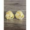 925 Sterling Silver Diamond Cut Gold Love Knot Stud Earrings