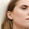 925 Sterling Silver Halo Round Cut Gold Stud Earrings