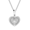 925 Sterling Silver Natural White Diamond Heart Pendant