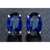 925 Sterling Silver Oval Cut Sapphire Stud Earrings