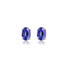 925 Sterling Silver Oval Cut Tanzanite Quartz Stud Earrings