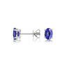 925 Sterling Silver Oval Cut Tanzanite Quartz Stud Earrings