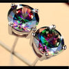 925 Sterling Silver Round Cut Mystic Topaz Stud Earrings - Mystic Topaz