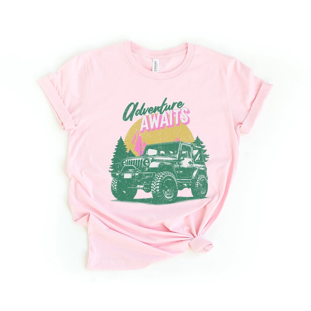 Adventure Awaits Jeep Short Sleeve Crewnneck Tee