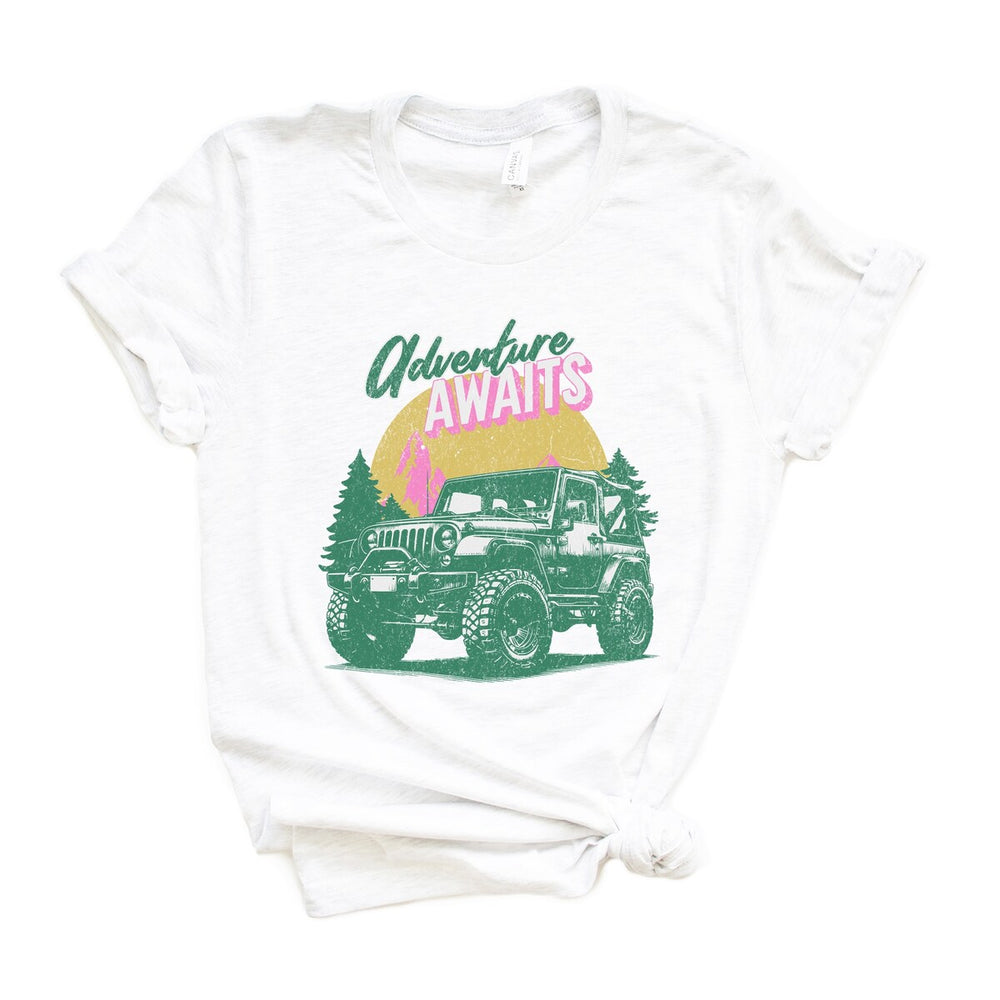 Adventure Awaits Jeep Short Sleeve Crewnneck Tee