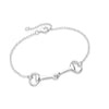 Ag Sterling Silver Horse Bit Charm Chain Bracelet