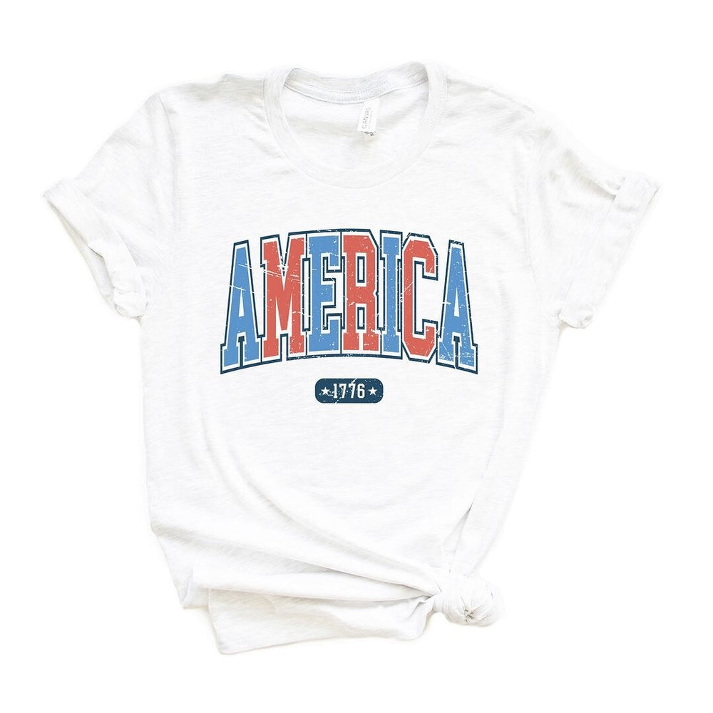 America 1776 Varsity Short Sleeve Crewnneck Tee