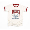 America Land of Liberty Eagle Ringer Tee