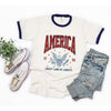 America Land of Liberty Eagle Ringer Tee