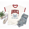 America Land of Liberty Eagle Ringer Tee