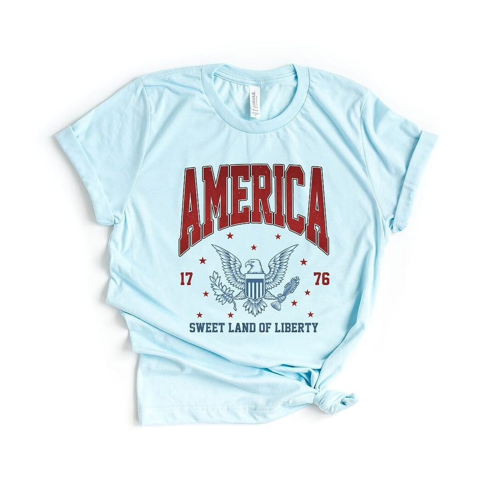 America Land of Liberty Eagle Short Sleeve Crewnneck Tee