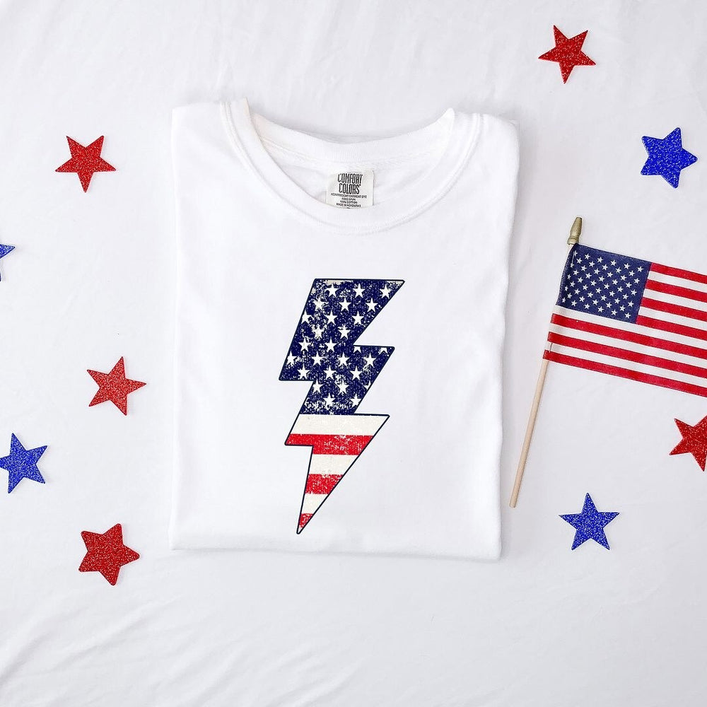 America Lightning Bolt Garment Dyed Tee