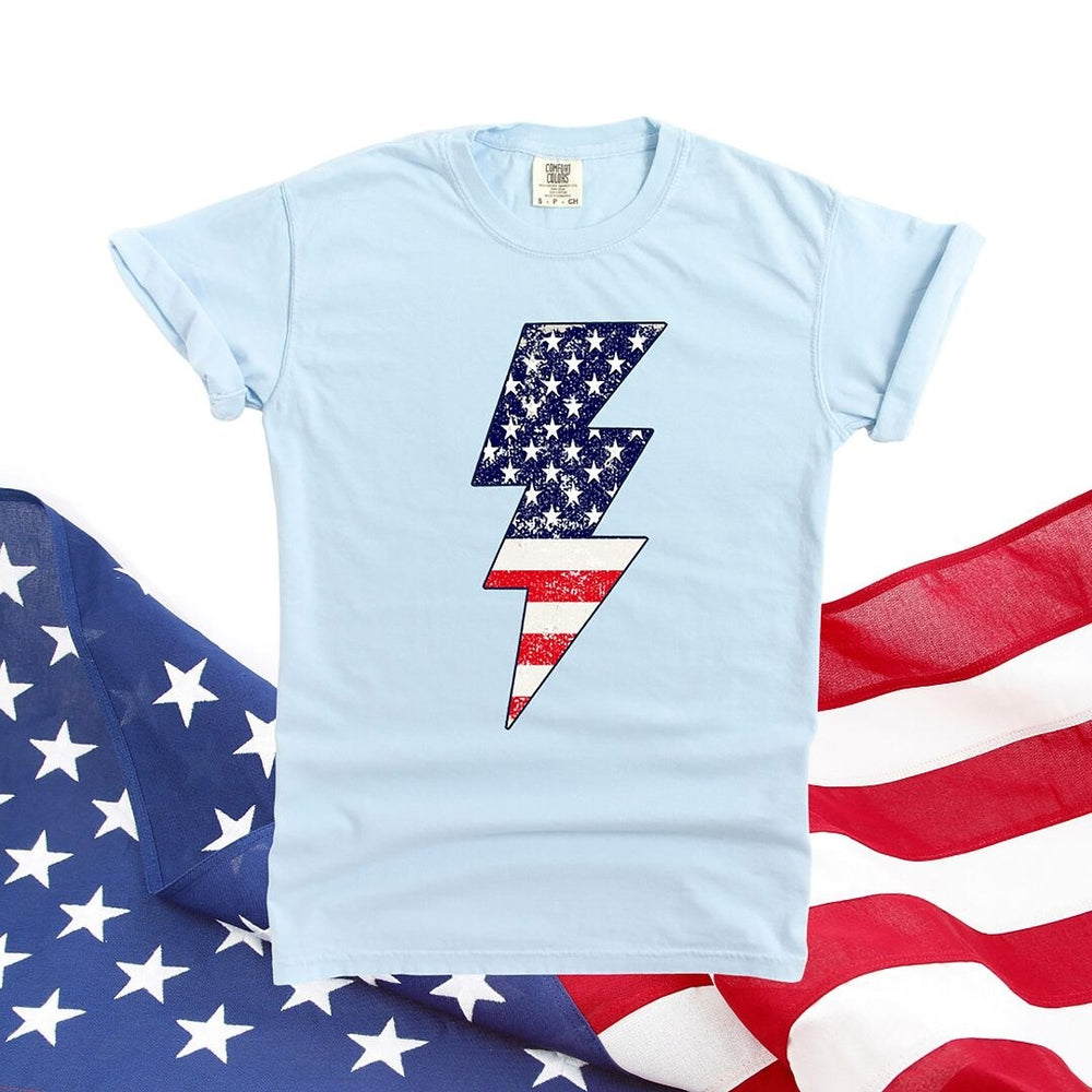 America Lightning Bolt Garment Dyed Tee