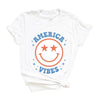 America Vibes Smiley Short Sleeve Crewnneck Tee