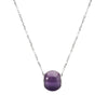 Amethyst Sterling Silver Bead Pendant Necklace