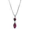 Amethyst & Fuchsia Swarovski Crystal Marquis Drop Pendant Necklace