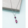 Amethyst & Fuchsia Swarovski Crystal Marquis Drop Pendant Necklace