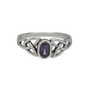 Amethyst & Sterling Silver Oval Celtic Ring